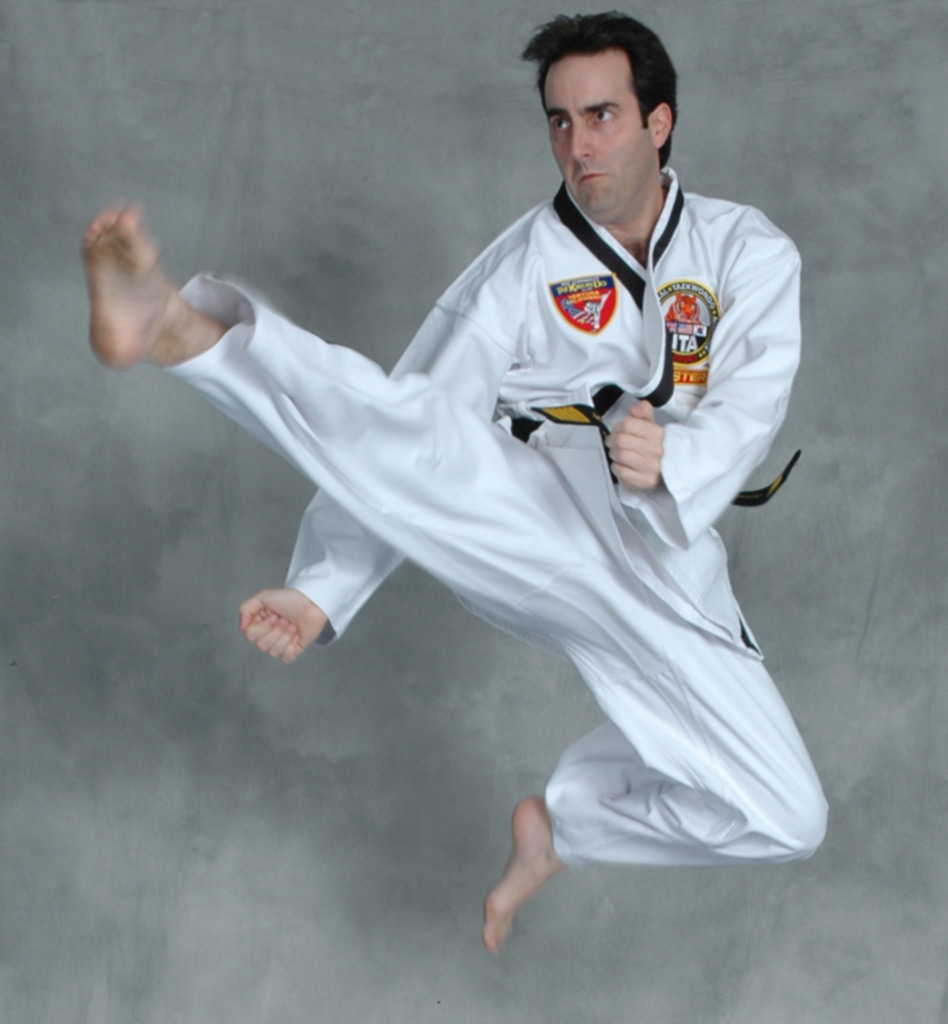 Master Cerminaro demonstration a jumping front kick